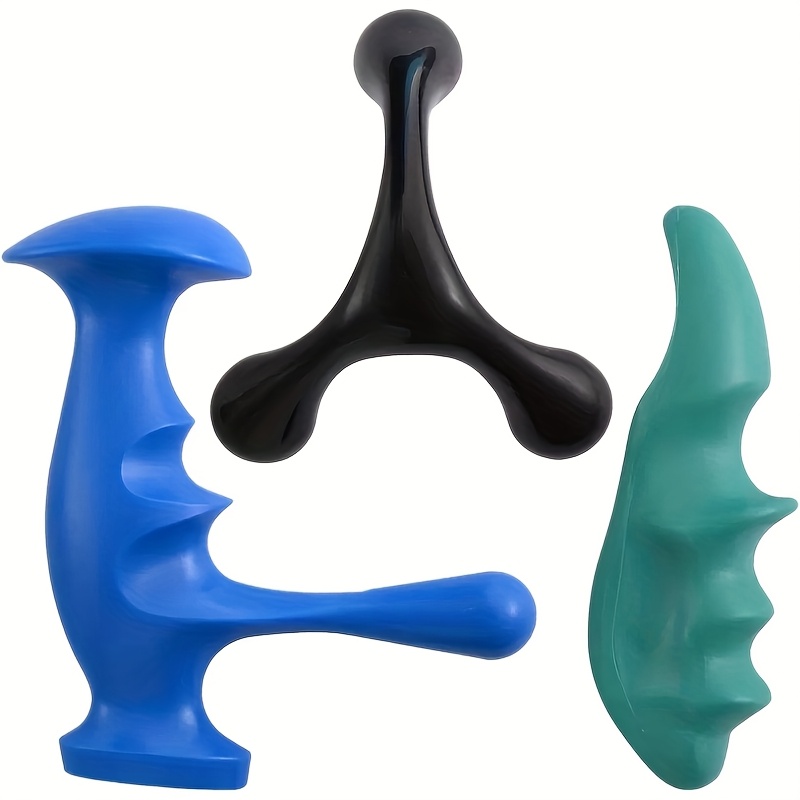 Image of 3pcs Set Of Manual Trigger Point Massage Tools And Thumb Protectors, For Deep Tissue Massage Throughout The Body, With Three-footed Massage Knob To Stress