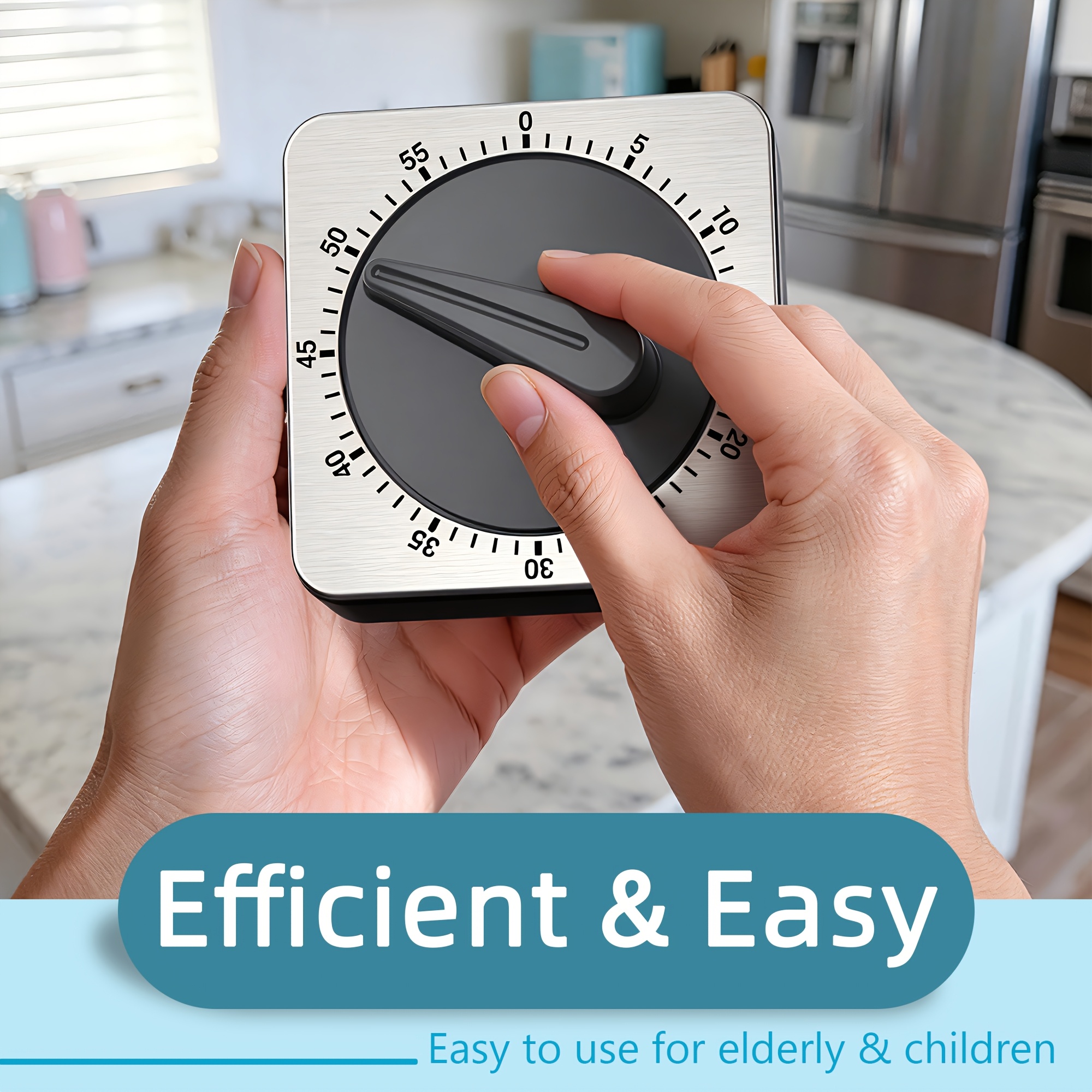 TEMU Kitchen Timers For Cooking, Chef Cooking Timer Clock With Loud Alarm - 100% Mechanical Desk Timer - No Batteries Required - Magnetic Backing,