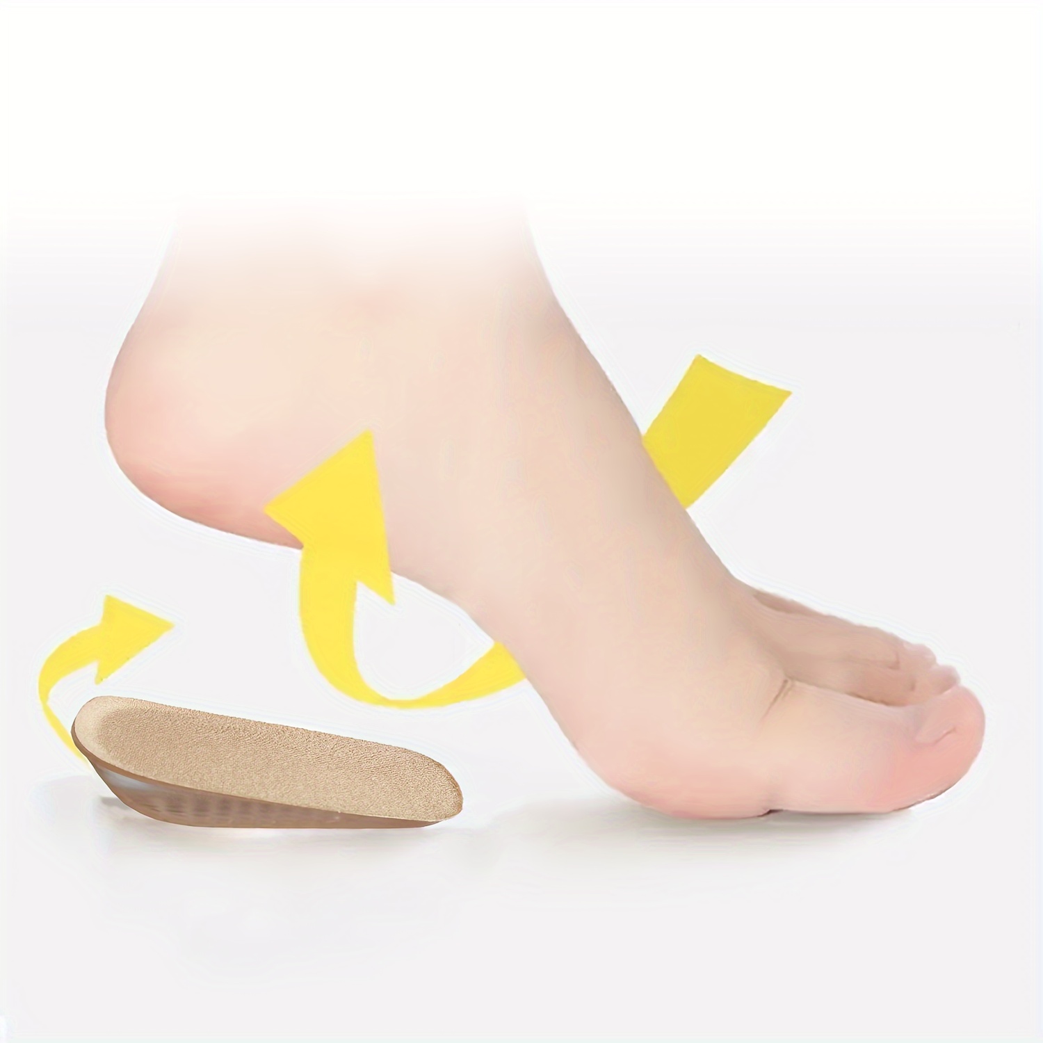 silicone heel height increase insoles invisible half pads Temu