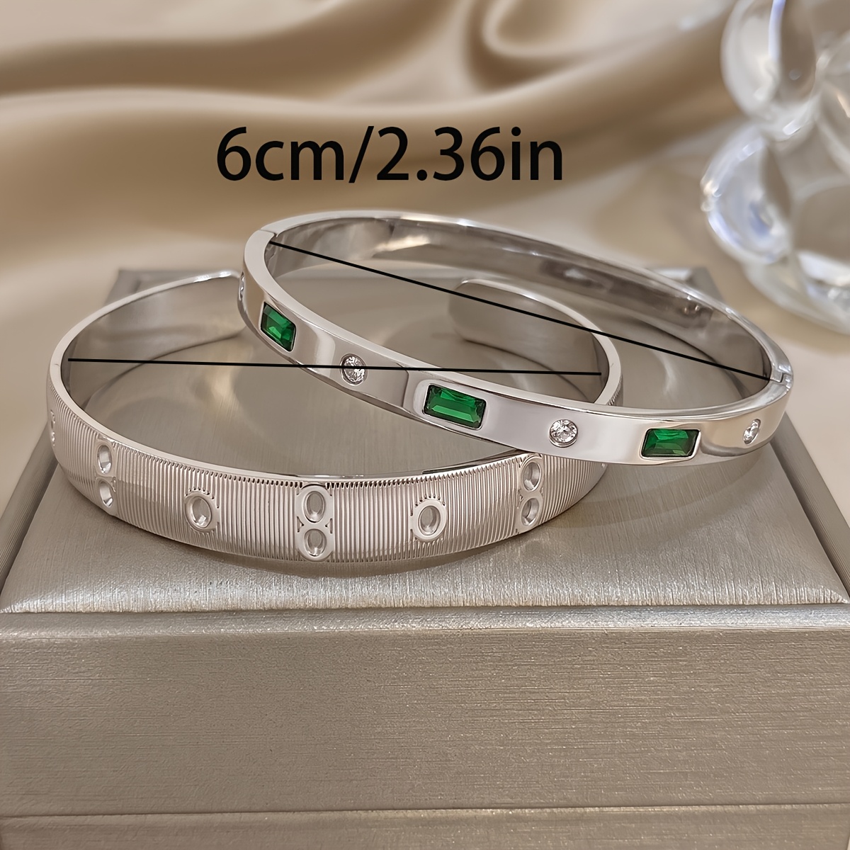 2pcs Set of 18k Gold-Plated Stackable Bracelets, Elegant Gift