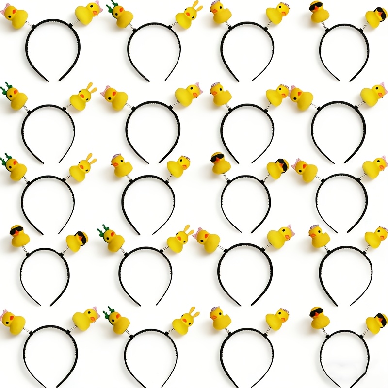 12pcs adorable yellow duck headbands party photo booth props valentines day party decorations   featherless plastic headpieces fun hairbands cute hair additions   parties everyday wear and new year gifts random style