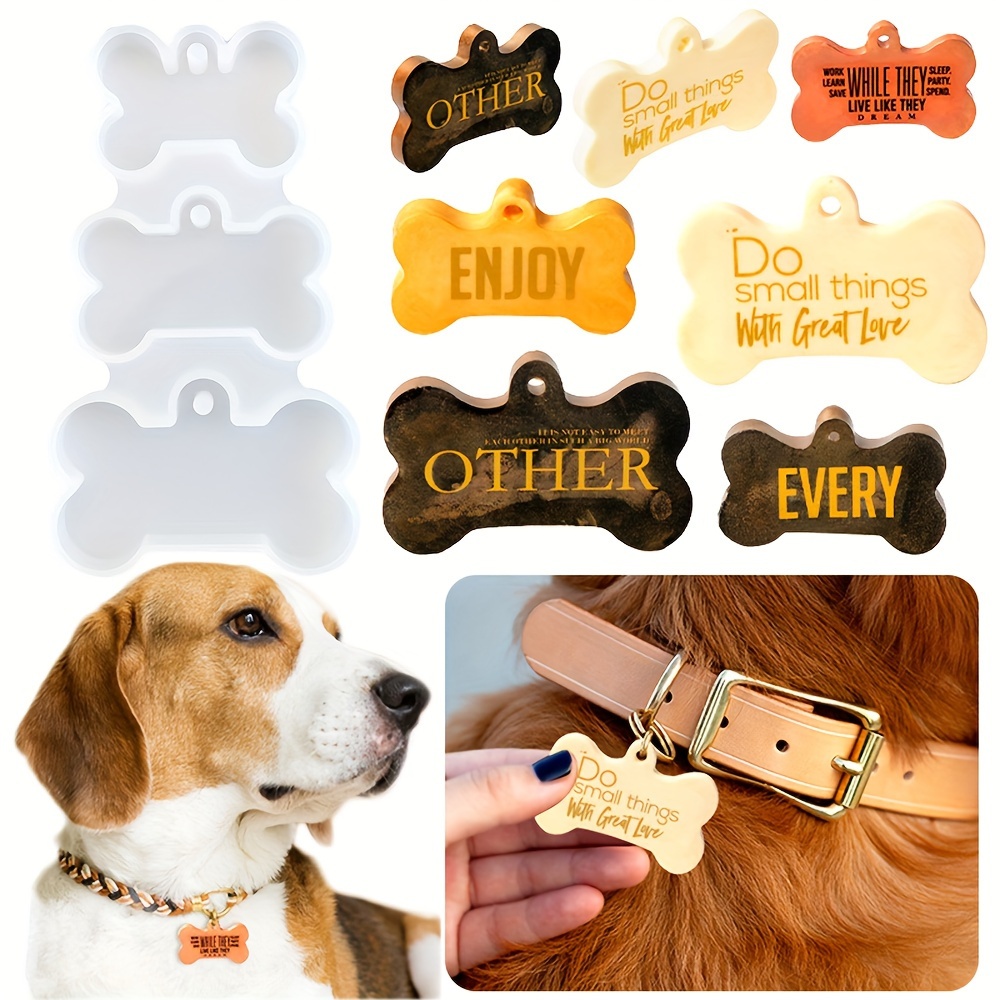 

1pc Diy Pet Dog Bone Keychain Pendant Silicone Mold For Diy Pet Collar Pendant Making Silicone Mold