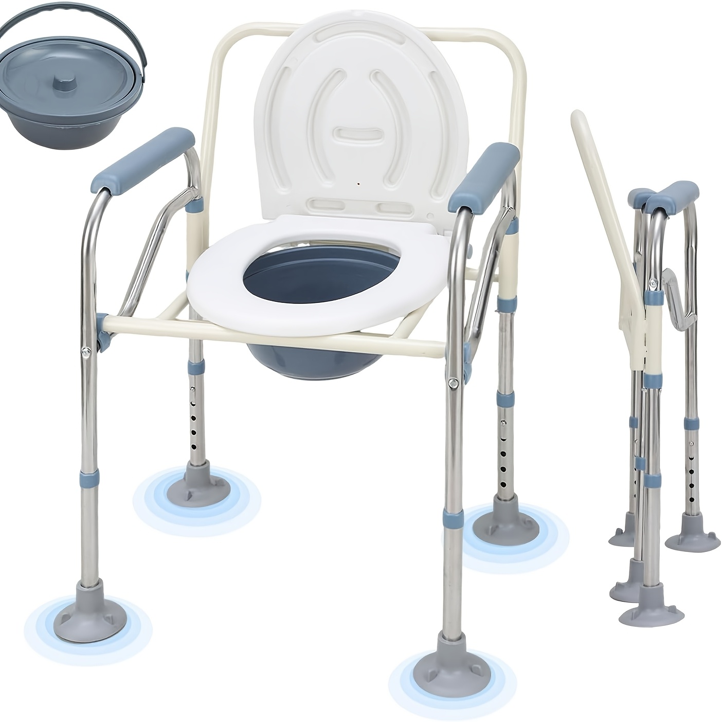 Image of Aluminum Bathroom Stool/ Shower Stool/ Height-adjustable Shower Chair/ Shower Aid/ Non-slip/ Weight Capacity Up To 150kg/ Suitable For Seniors, People With Disabilities, And Pregnant Women
