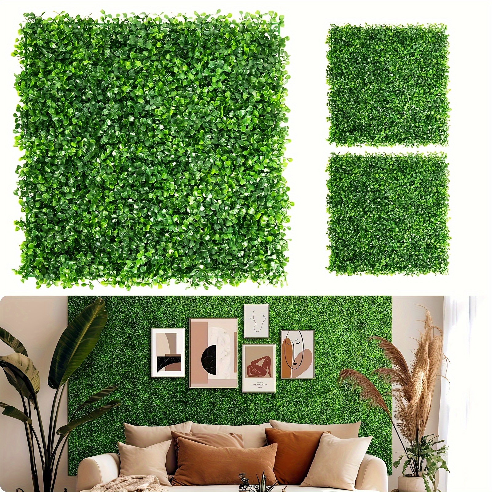 

1pc Artificial Grass Wall Panels, Boxwood Wall Panels For Indoor Or Outdoor Wall Decor, Garden Fence Grass Background Wall Panels, Green Plant Wall Home Decor