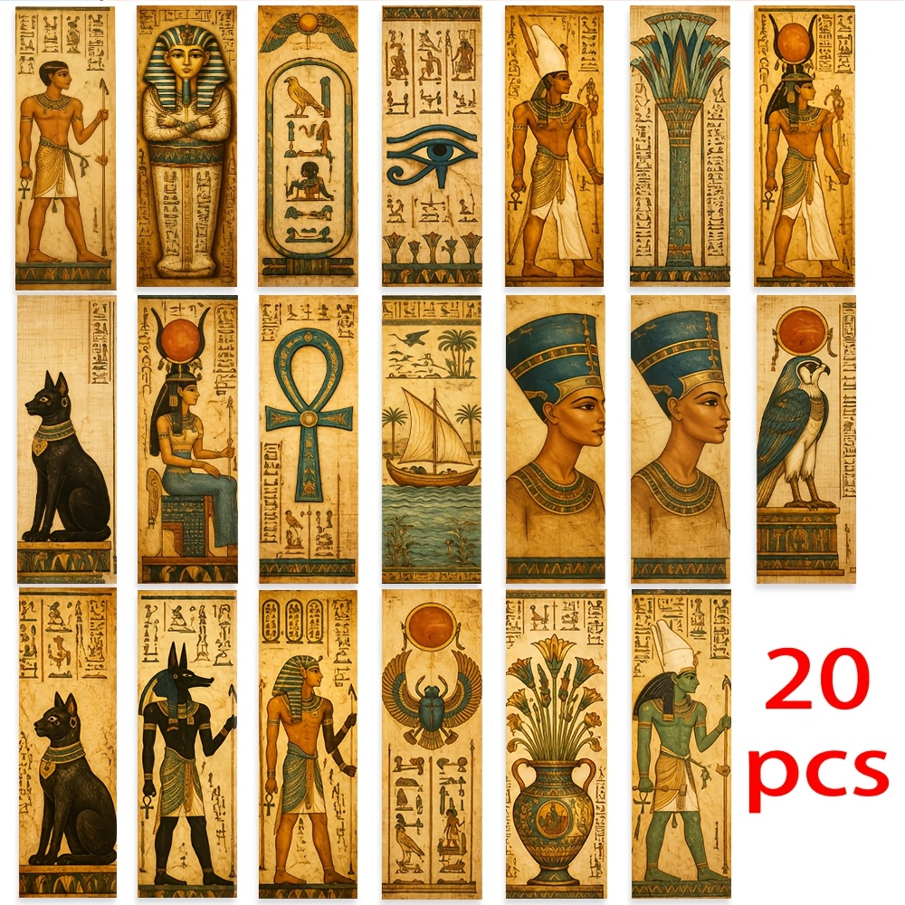 TEMU Set di segnalibri con elementi della mitologia egizia , 20 pezzi, separatori di , regalo per gli dei libri, separatori di per il a scuola, per