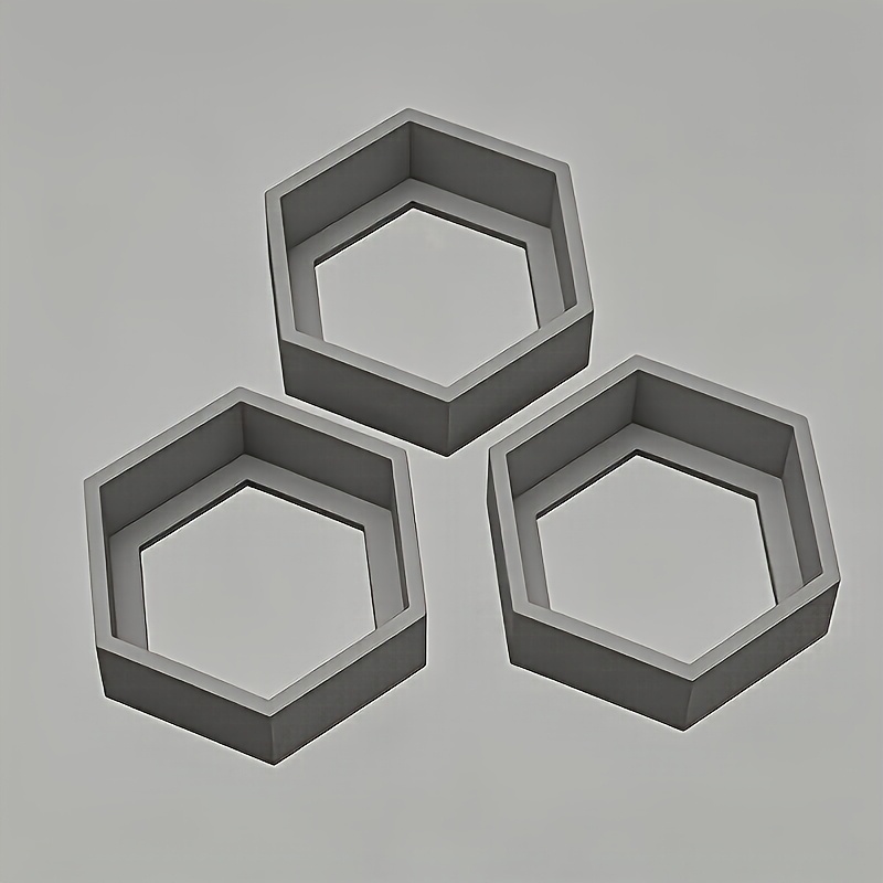 TEMU 3pcs Hexagonal Floating Shelf, Nordic Wall-mounted Rack, Creative Geometric Storage And Decorative Shelf For Living Room And Entryway, Floating