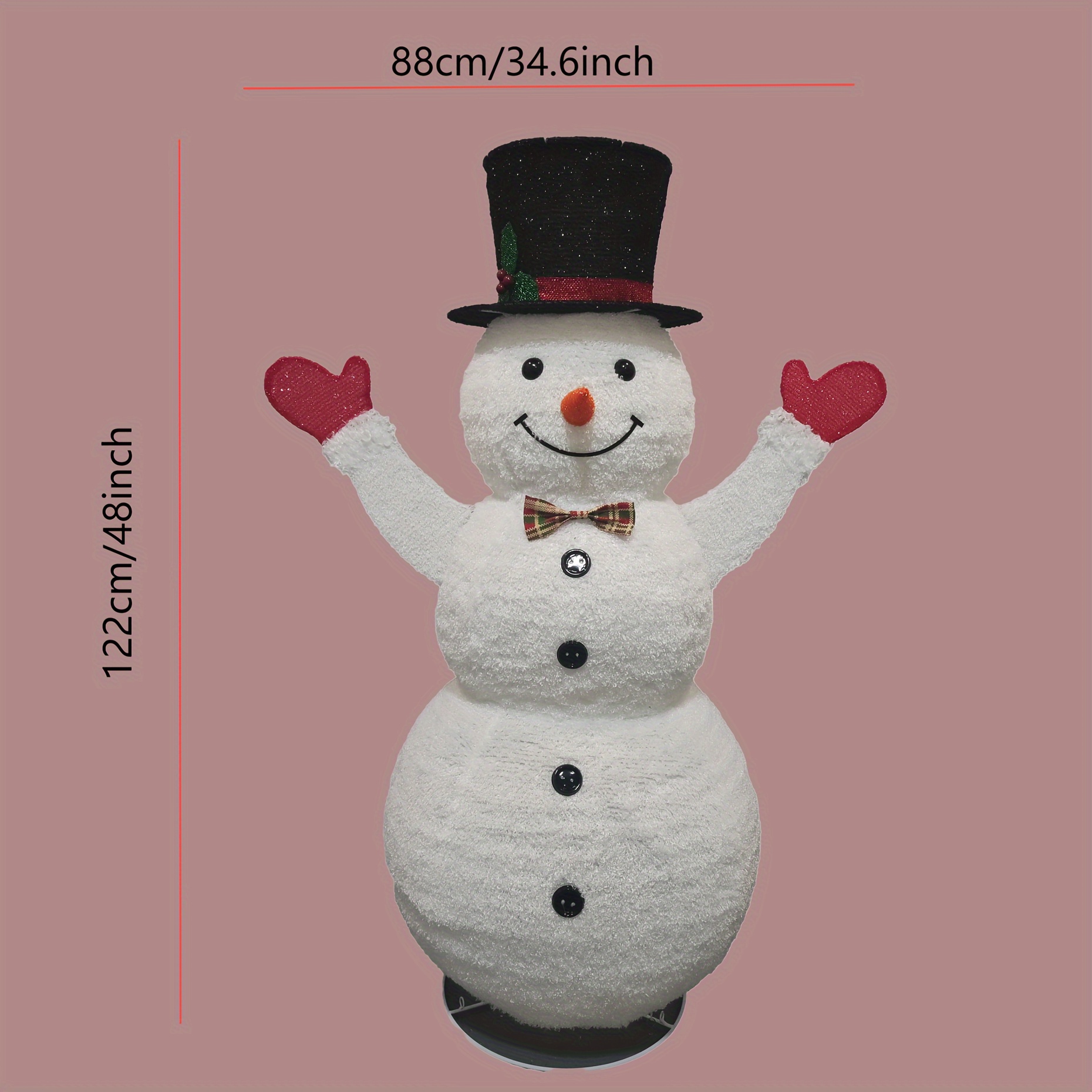1pc, 48-inch Gentleman Style Telescopic Snowman, Suitable For Indoor And Outdoor Courtyards. Used For Christmas, Easter, Thanksgiving. And Remove, Does Not Space