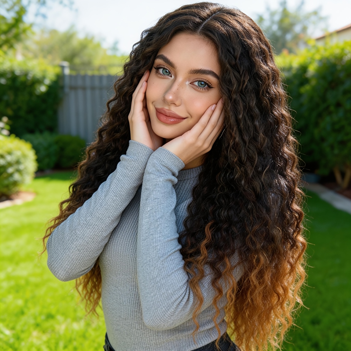 TEMU Small Curly Wavy Brown 28 Inch Extended Ladies Wig, Heat-resistant Synthetic Fiber Wig, Fluffy And Dense, Suitable For Daily Use, Weddings And