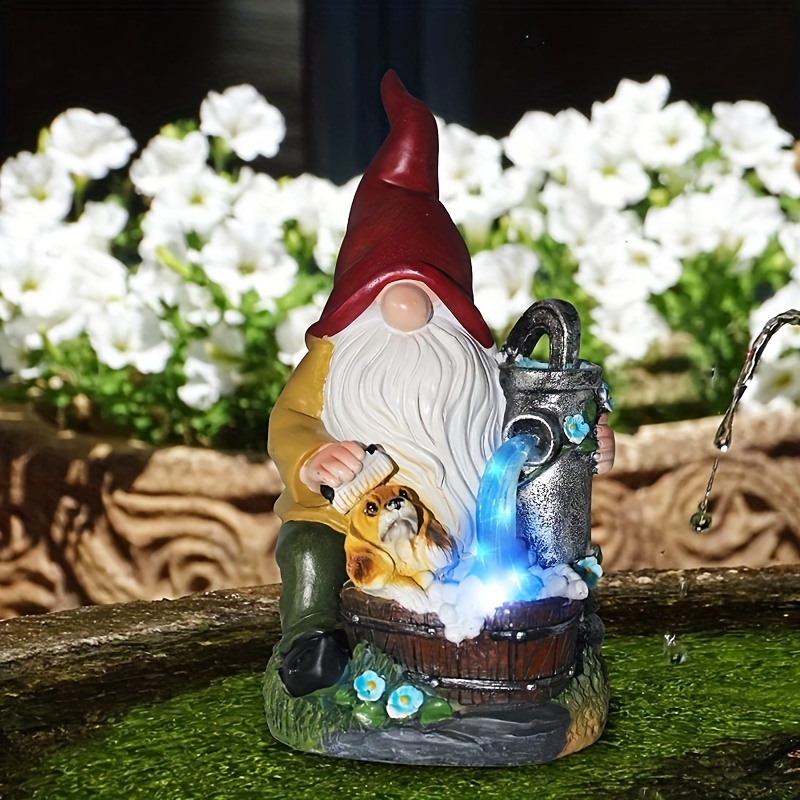 

Enchanting Solar-powered Garden Gnome Statue With Light - Waterproof Resin Elf Decor For Lawn & Balcony Solar Garden Statue Outdoor Garden Decor Statue