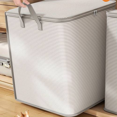 1pc thickened fabric quilt and clothing storage bag with handle foldable special packing bag for moving clothes and pants storage bag large capacity wardrobe storage bag under bed storage