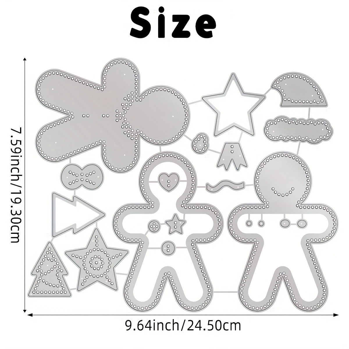 TEMU Christmas Gingerbread Man Metal Cutting Dies - Ideal For Christmas Decorations, Scrapbooking, And Handmade Holiday Ornaments. Perfect For