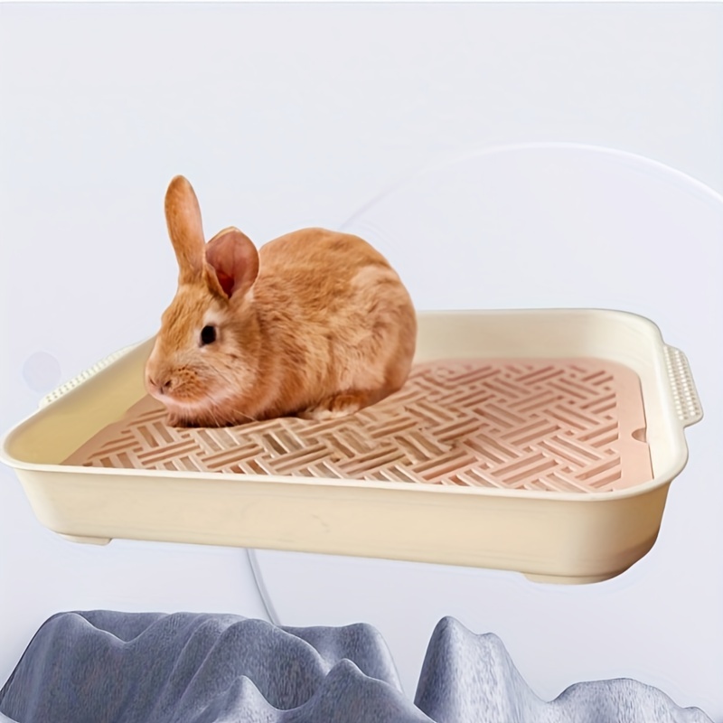 

1pc Toilette pour lapin, tapis de pied pour lapin, grand bassin de défécation et d'urine, cuvette de toilette pour petit animal de compagnie, tapis de pied anti-humidité