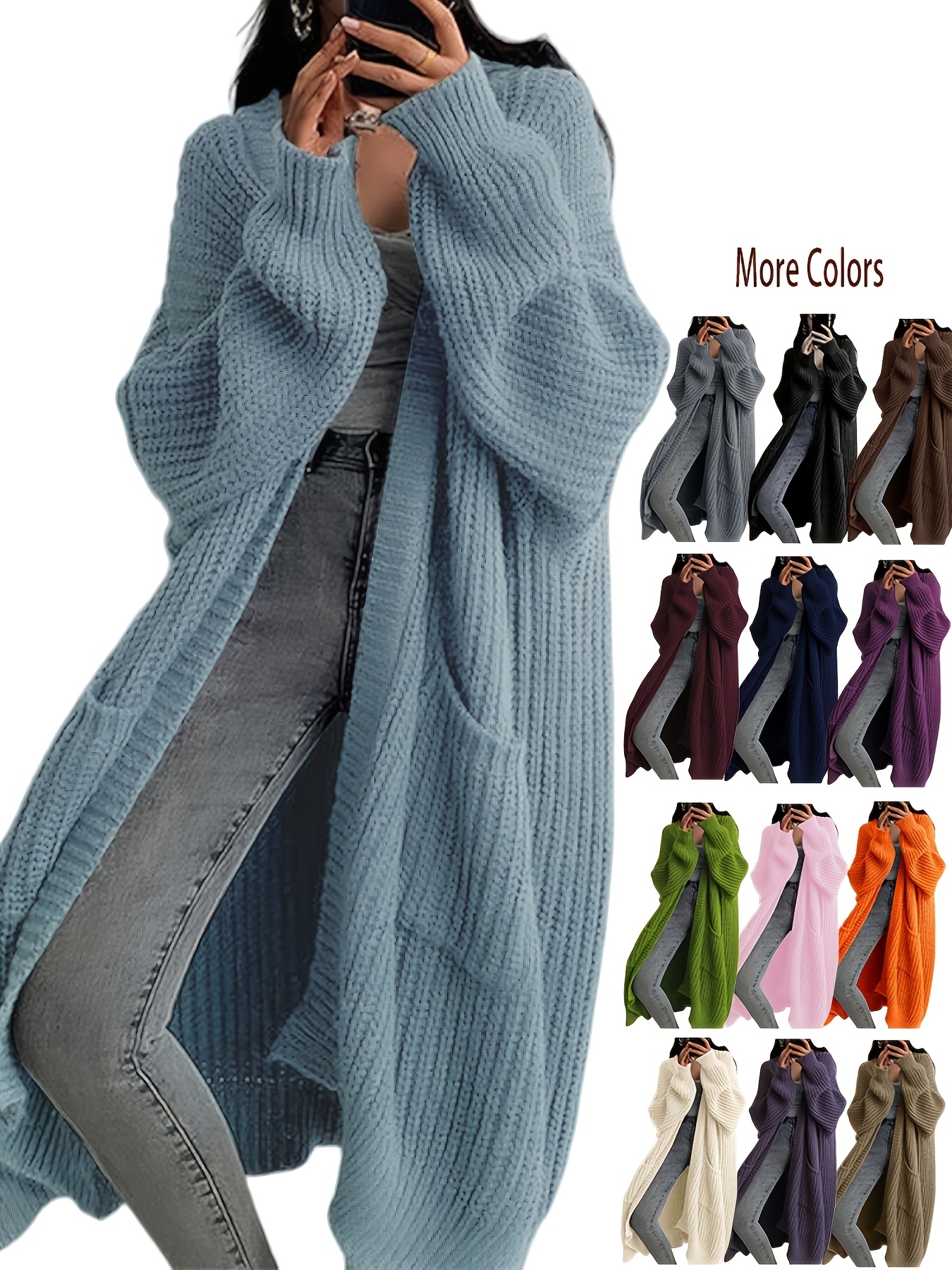 Y2K Long Cardigan Sweater with Long Sleeves
