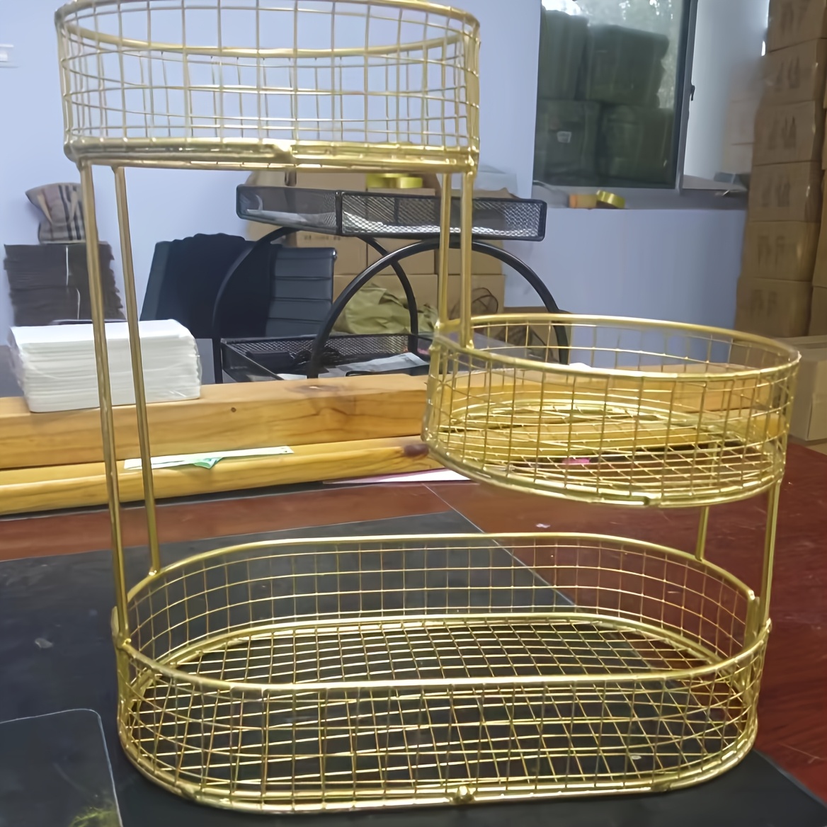 COVAODQ Panier Suspendu à 3 étages pour Fruits - Panier à Fruits - Support de Cuisine - Panier