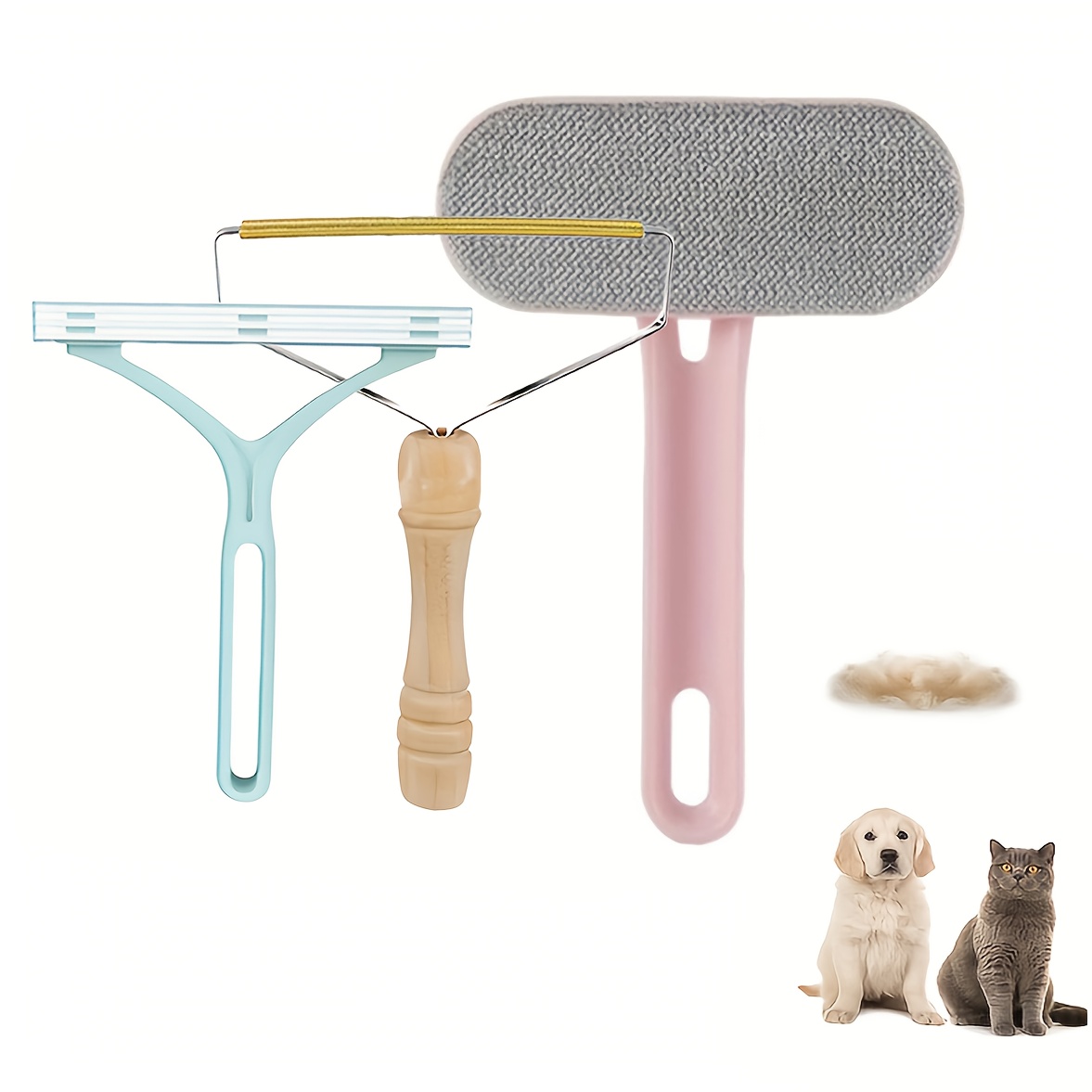 E-shop 3 Stück Haarentferner für Hunde und Katzen, Wiederverwendbarer Entferner für Kleidung und Teppiche – Sofa- und Bodenreiniger