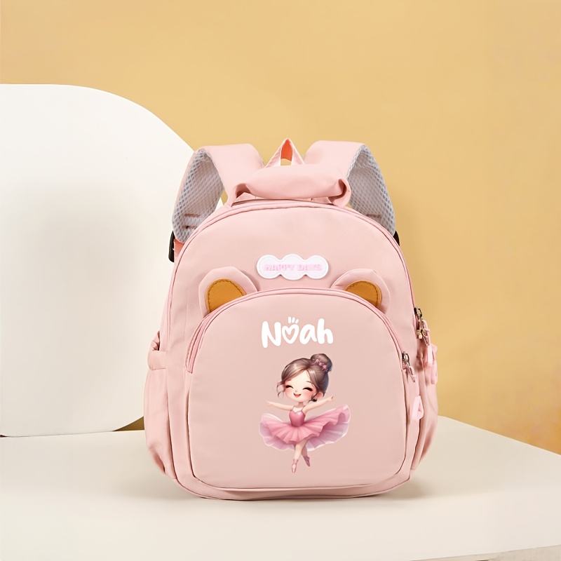 TEMU Mochila personalizada para mujer de 1 pieza para de , personalizable con , texto o autodefinidos, con un diseño estampado de bailarina. Ligera,