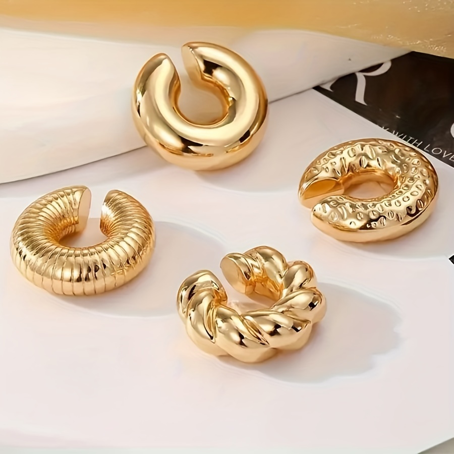 Bold Chunky Resin Ear Cuffs Set for Women