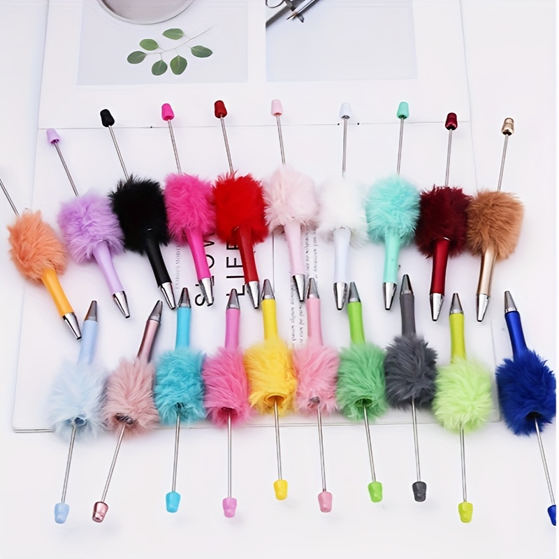 

Fluffy Ball Beaded Ballpoint Pens Set - Creative Plush Pom Pom Pens For Students, Birthday Gifts, Home Office School Use - Black Ink - Plastic Material - Suitable For Ages 14+ (random Colors)