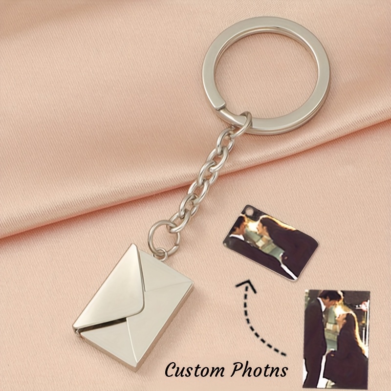 TEMU Portachiavi personalizzato con catena, portachiavi personalizzato con catena, portachiavi con foto personalizzato con 3D staccabile - Regalo