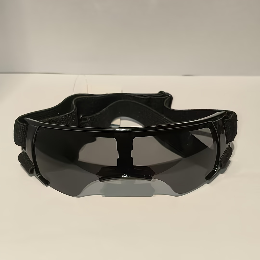 TEMU Uv-protective Dog Fashion Glasses With Adjustable Strap - & Dustproof Pet Eyewear For Small Breeds, Black