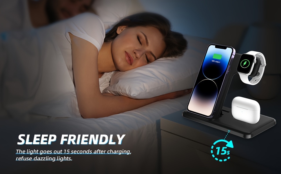 3-in-1 Foldable Wireless Charger – Fast Charging Station for iPhone, Apple Watch & AirPods