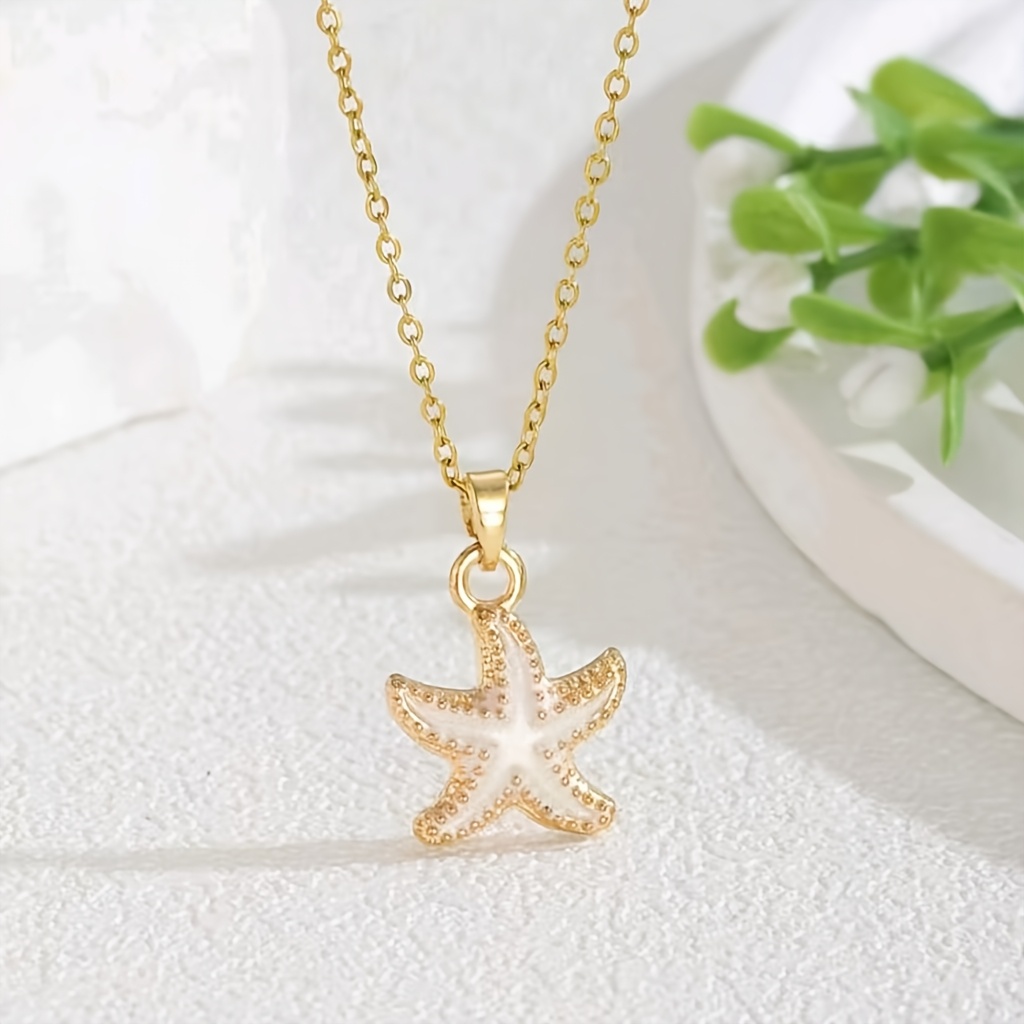 TEMU A Starfish Necklace, A Fashionable And Unique Pendant Necklace With An Ocean Theme, Perfect For Parties, , And Birthday Gifts