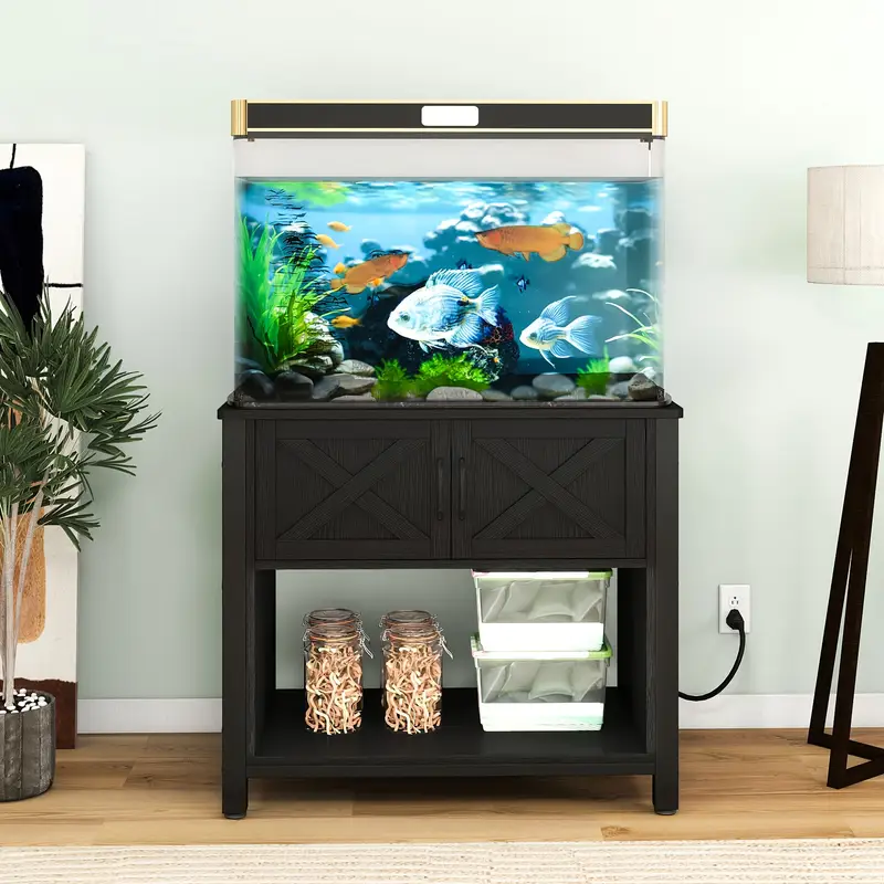 Phabules Heavy Duty Aquarium Stand Compatible for 40-55 Gallon Fish Tanks with & Power Outlets - Sturdy Wood & Fish Tank Stand, 670LBS Capacity, Space-Saving * (Tank Not Included) Phabules Heavy Duty Aquarium Stand Compatible for 40-55 Gallon Fish Tanks with & Power Outlets - Sturdy Wood & Fish Tank Stand, 670LBS Capacity, Space-Saving * (Tank Not Included)
