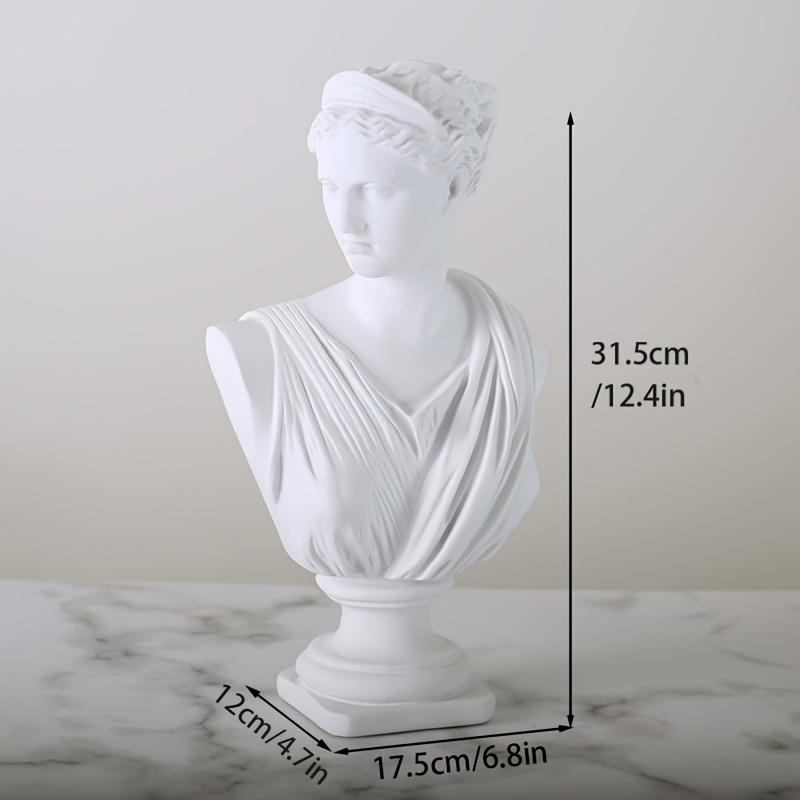 TEMU Statue ornementale d'Artémis déesse de , Buste sculpté en résine de style nordique, Pièce de décoration et