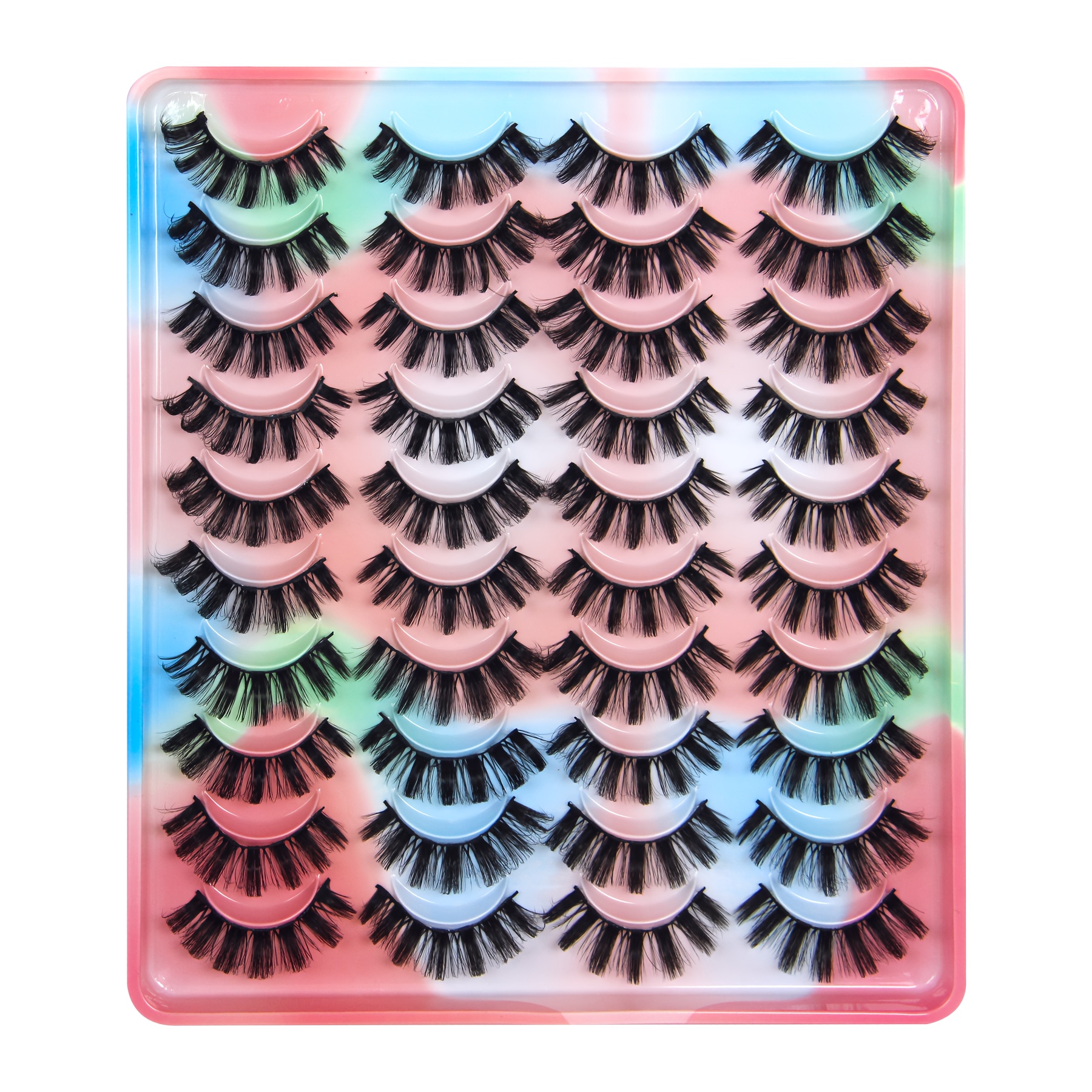 20 Pairs Of False Eyelashes Natural Synthetic Mink Fur Eyelashes Fluffy Eyelash Extension Thin Cat Eye Lashes