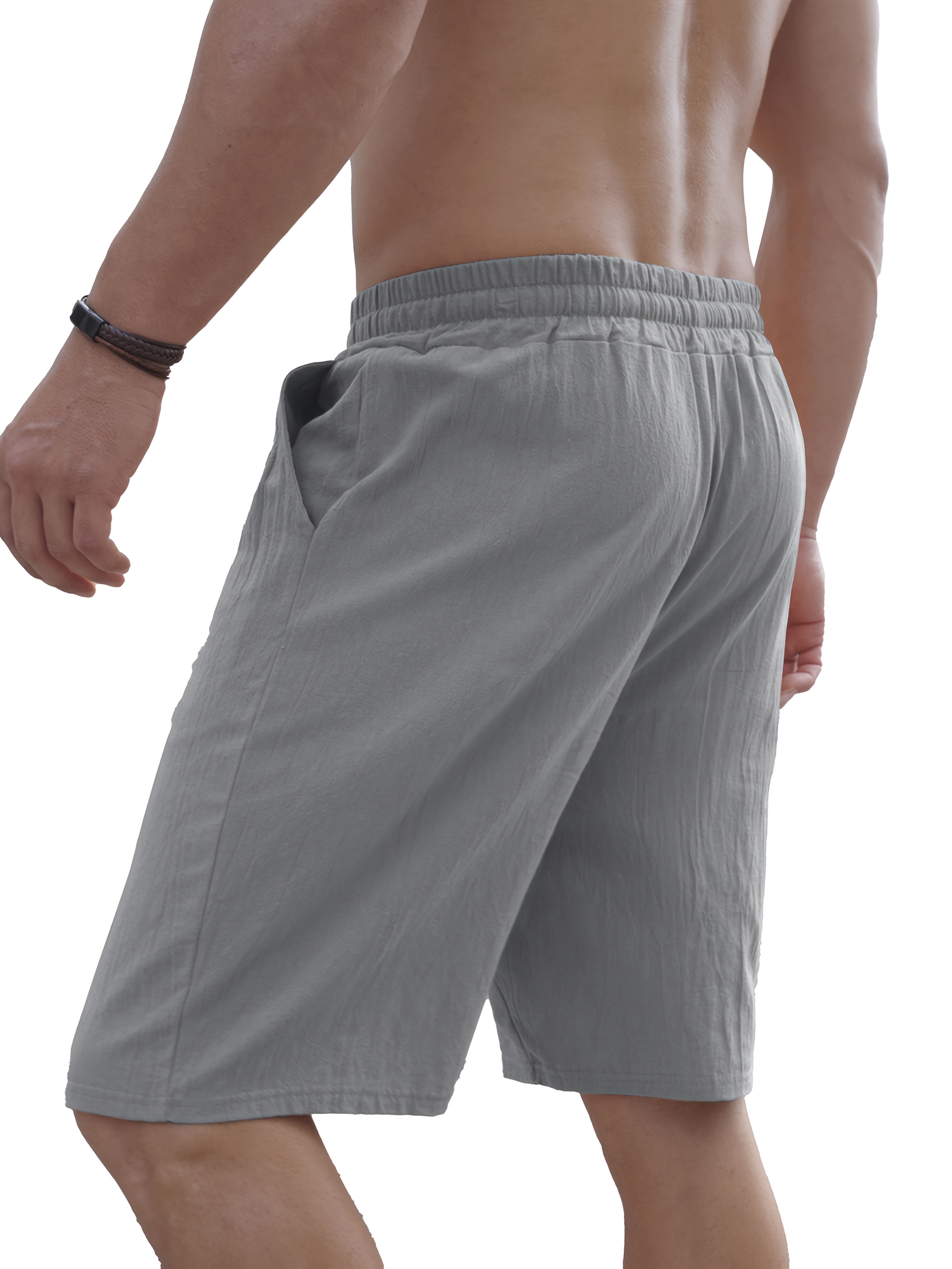 mens lightweight linen shorts breathable casual suitable Temu