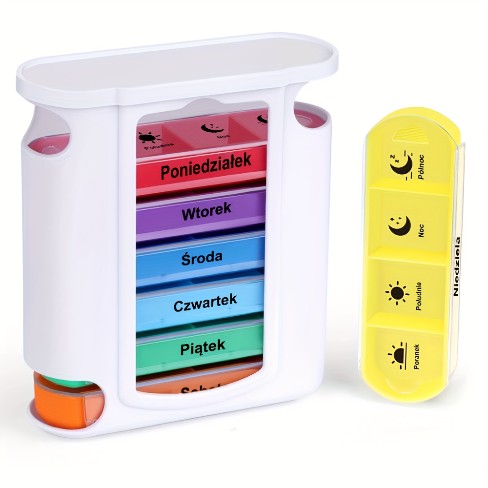 Image of 7 Days 4 Compartments, Convenient To Carry Pill Box, -friendly Medicine Box, Morning Lunch Evening Supplement Weekly Box