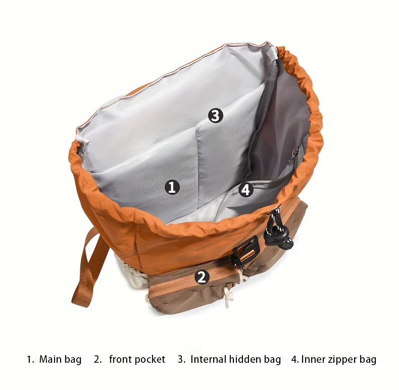 Vintage Bear Pattern Backpack With Buckle For Daily Travel School_voghion.com