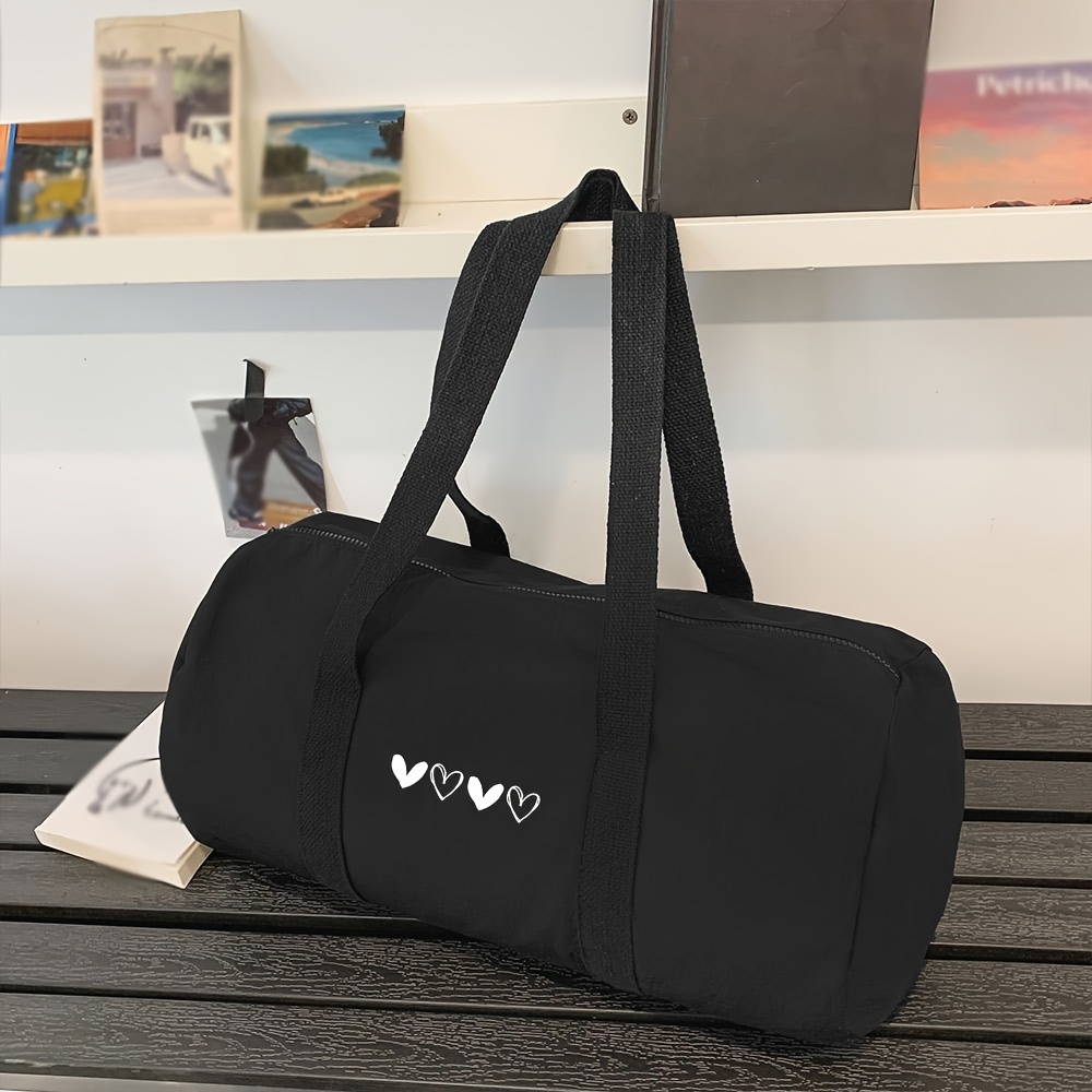 New Fashionable Portable Gym Bag, Convenient For Carrying, Large Capacity, Versatile, With Heart Print, Multi-functional, Simple And Elegant Style