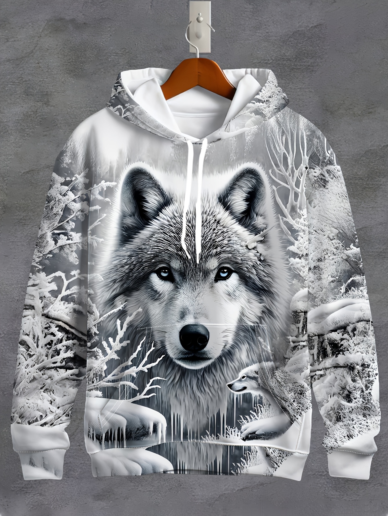 Wolf Hoodie Graphic Hoodies Kids Wolf Sweatshirt ENLACHIC Kids