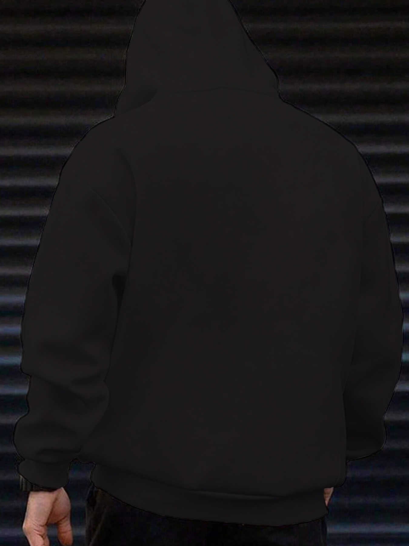 Ohne Kapuze Schwarzer Hoodie Herren Ohne Aufdruck Herren Freizeit