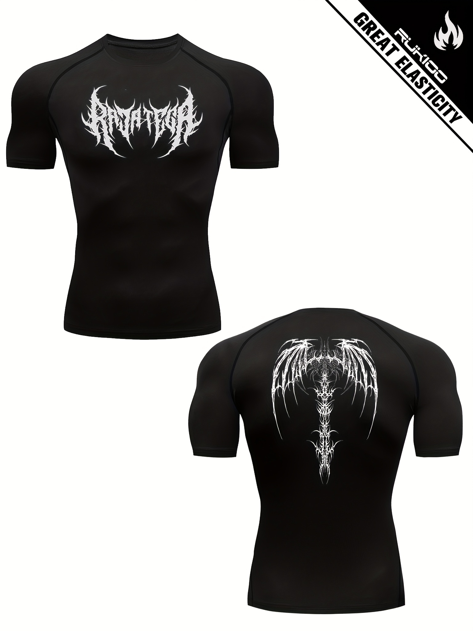 Gothic Spine Wings *'S Gym Shirt High Breathable Workout Top for  Bodybuilding, Street Goth Dark Academia Style Fit Short