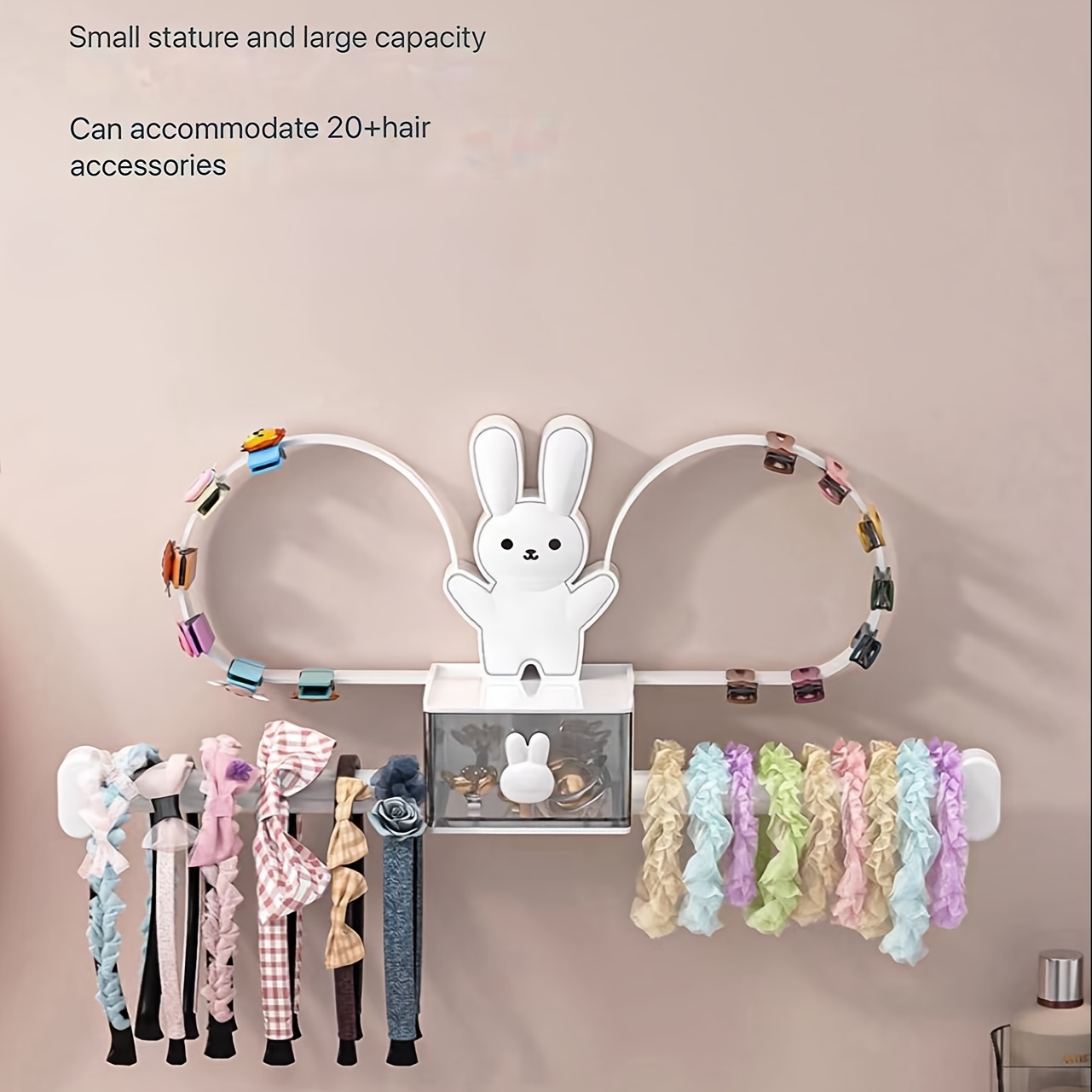 

Cute Rabbit Design Multifunctional Wall-mounted Hairpin Hair Accessories Box