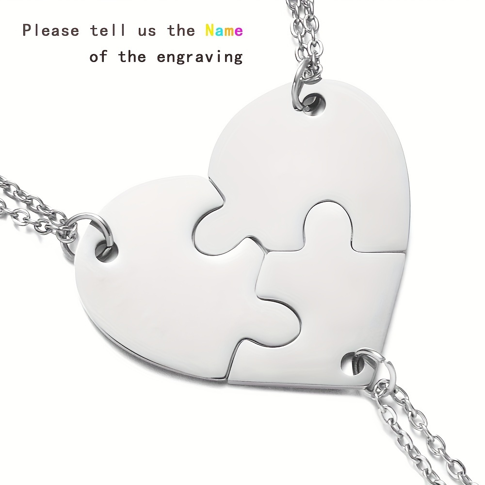 TEMU Prodotti personalizzati A Ciondolo puzzle unisex in acciaio inossidabile con placcatura PVD, pu簷 inciso con un fino a otto, per l'uso , regali