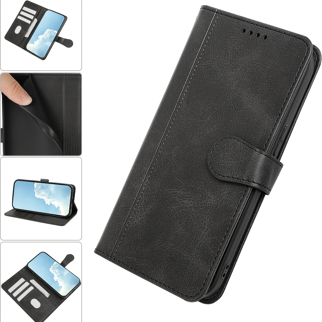 TEMU Phone Case - Compatible With Iphone 12/11/iphone 8/7 Plus/se 2/se 3/xs/xr/xs Wallet Phone Case, With Kickstand And Card Slot, , Drop-proof, Lens