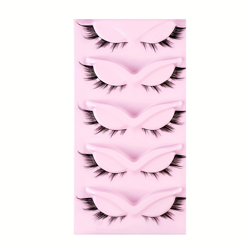 Image of 5 Pairs Of False Eyelashes, Cat Eye Eyelashes, Fox Eyelashes, And , Elongated Eye Tails, Eyelashes, To Enhance Eye Makeup For Women And Girls, Valentine's Day Gift