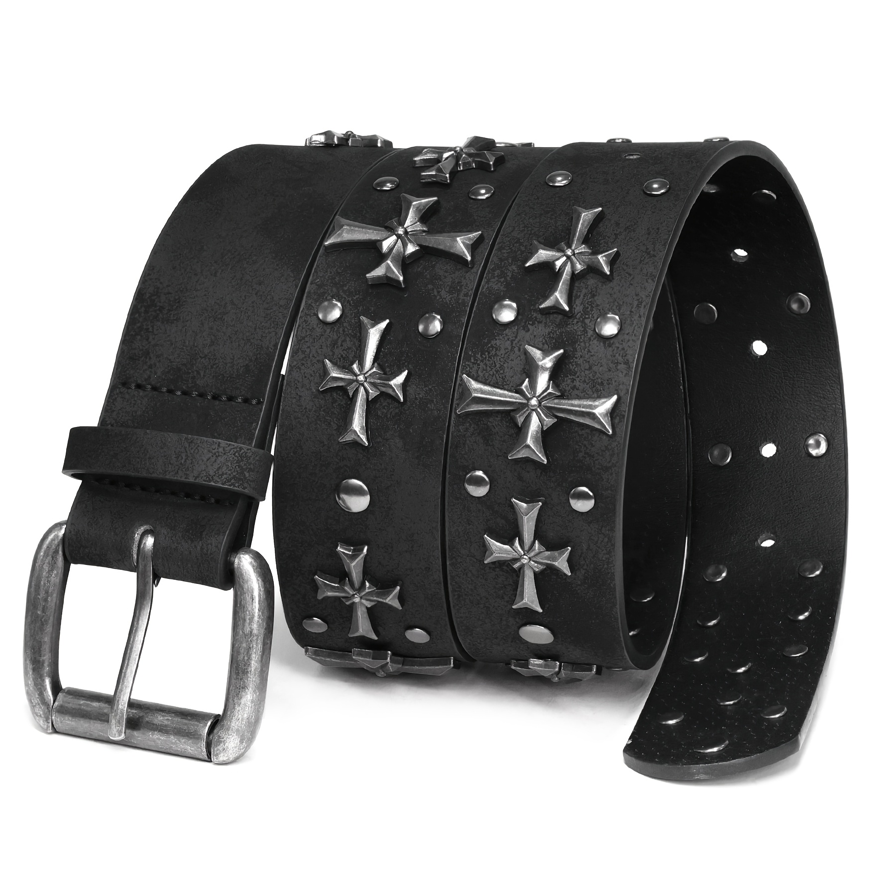 studded belt women y2k belt metal punk rock style rivet - Temu display picture 2