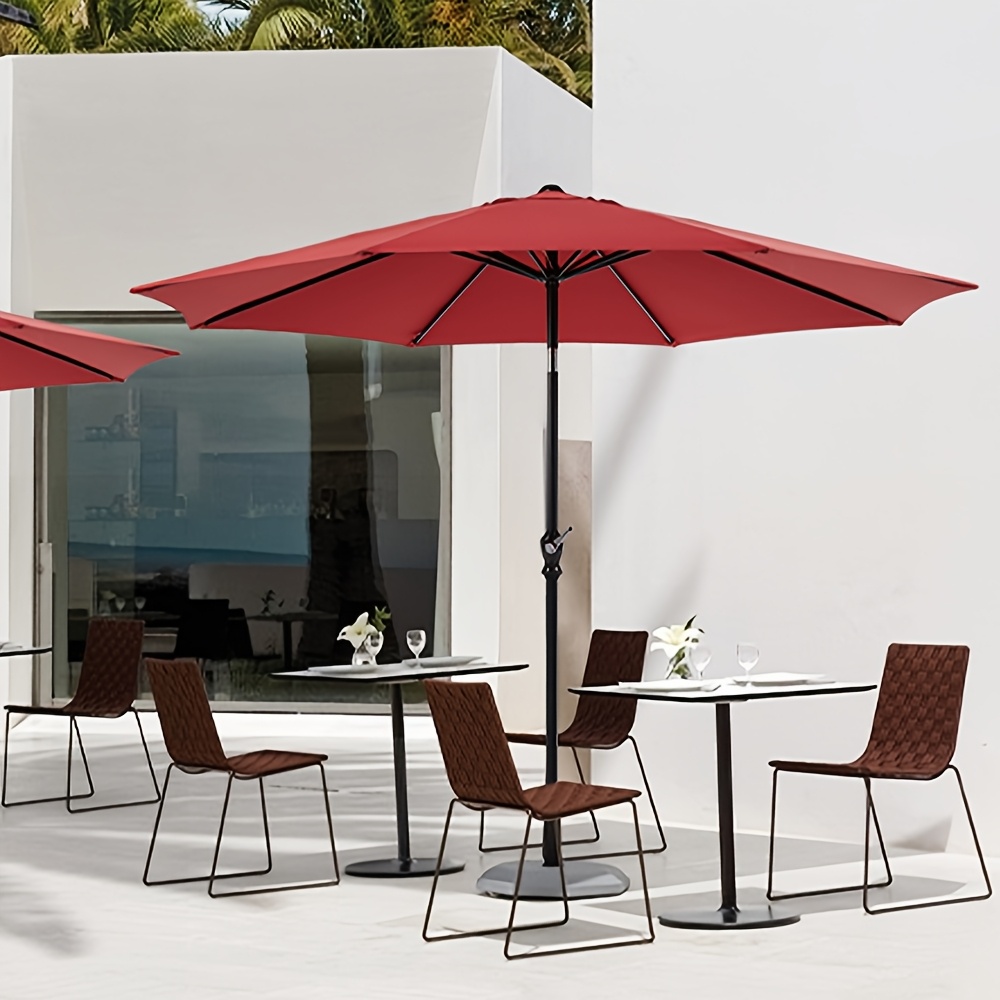 9ft Patio Umbrella, Outdoor Pool Umbrella, 9ft Camping Umbrella, Waterproof Table Umbrella