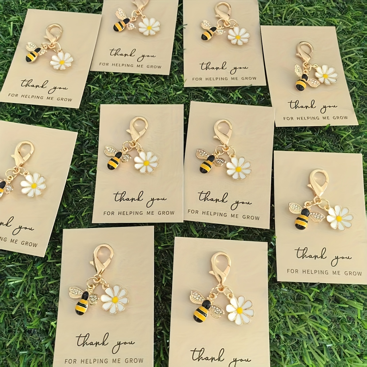 Image of 10 Keychain Thank You Cards Gift, Inspirational Friendship Gift, Valentine's Day Gift, Christmas Item, Affordable Product, Unique Piece, Keychain