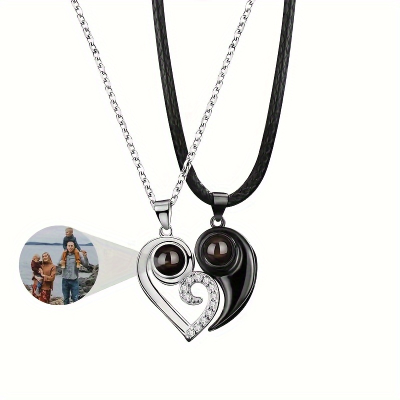DOMYSELF Personalized Couple Initial Necklace For