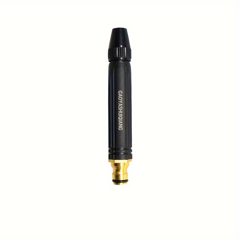 Image of 1pc Convenient Car Cleaning Item - Water Gun, Black Household Car Wash Nozzle, Suitable For Multifunctional Car Wash Hoses And Hose Cleaning Tools, Without Battery