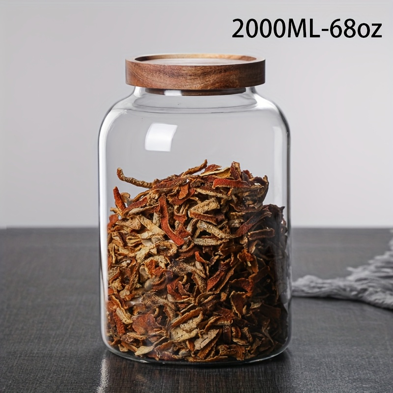 Image of 1pc Large Capacity Sealed Glass Food Storage Jar - | Freshness For Flour, Grains, Pasta, Coffee Beans | Durable Kitchen Organizer, Food Storage Jar