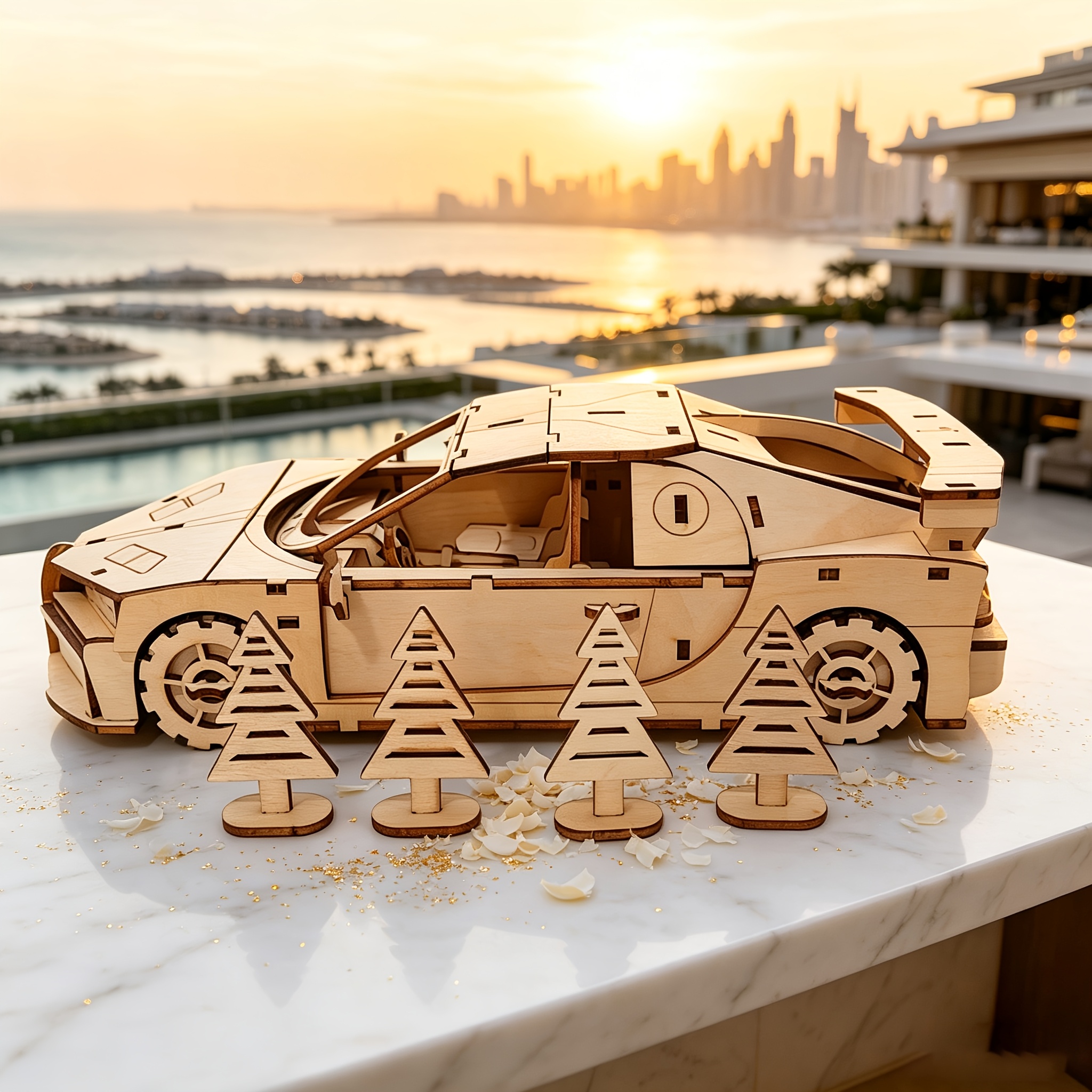 Modern Supercar 3D Wooden Puzzle Set