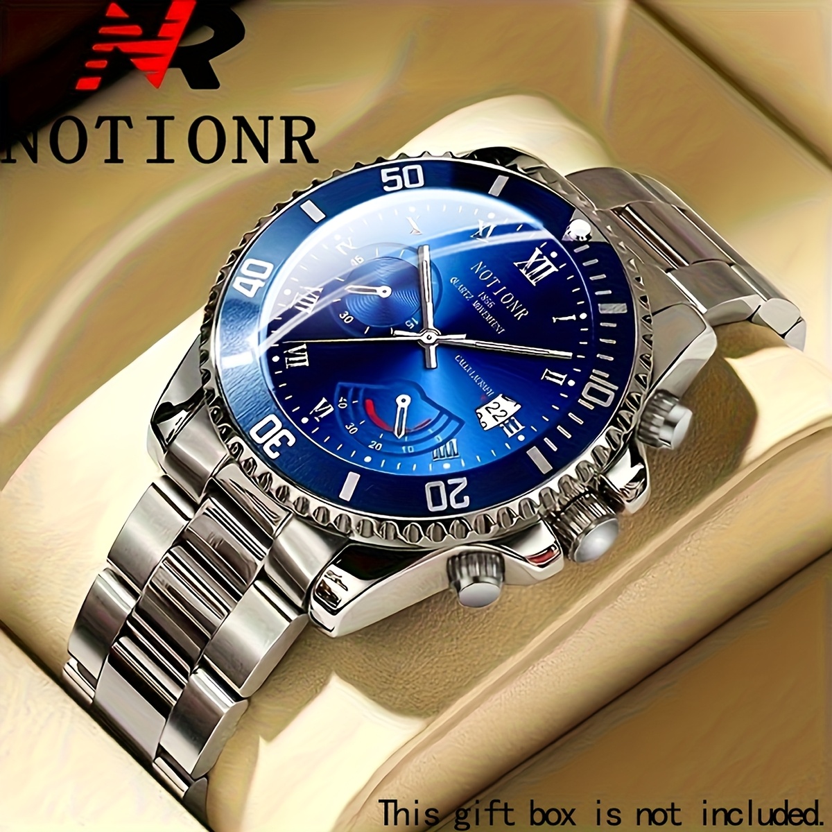 TEMU Notionr Watches For Men, Luxury Mens Watches Calendar Wrist Watch Business Fashion Casual Stainless Steel Quartz Men Watches, For Gifts To Men,
