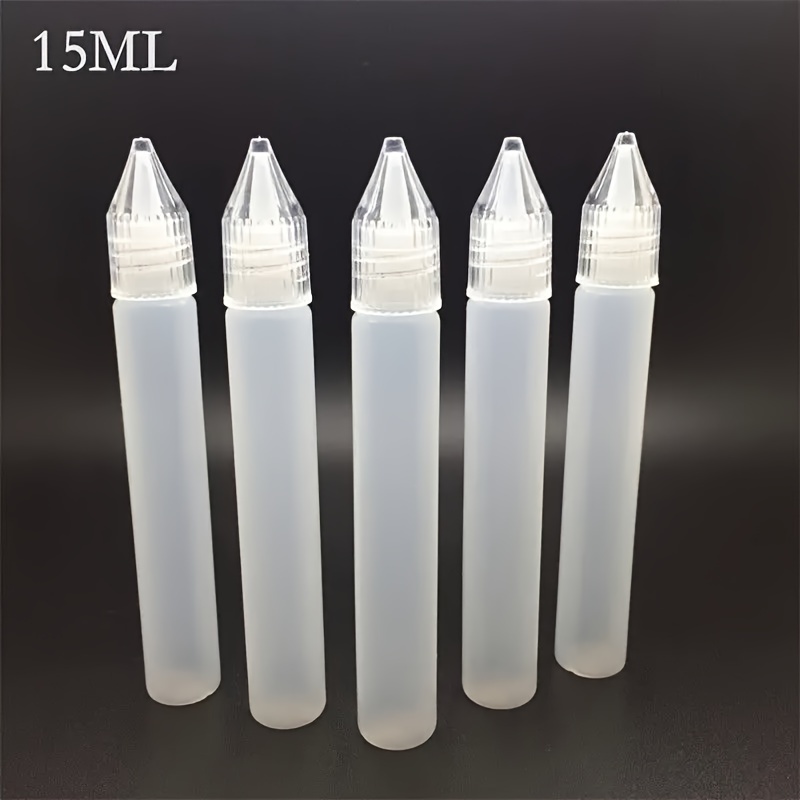 

5pcs/set 15ml Empty Squeeze Bottles With Precision Tip, Plastic Needle Dispenser For Glue, Paper Quilling Craft Tools, Reusable