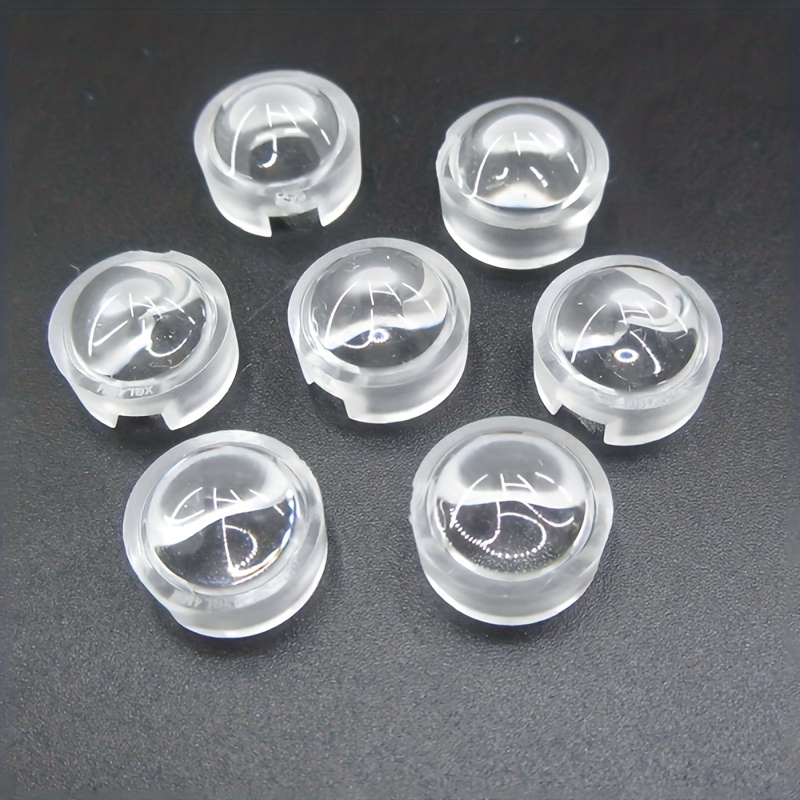 E-shop 7-teiliges Set Hochleistungs-Konvexlinsenperlen - 13mm 60° Weitwinkel-Fokuslinsen, klare Metall-/Kunststoff-ähnliche Konvexoptik für Blitz,